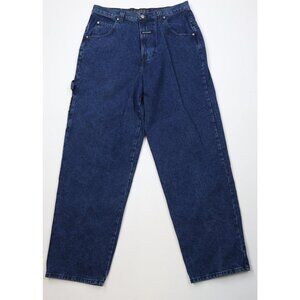 Deadstock Vintage 90s Boss Mens 36x34 Baggy Wide Leg Skateboard Denim Jeans Blue